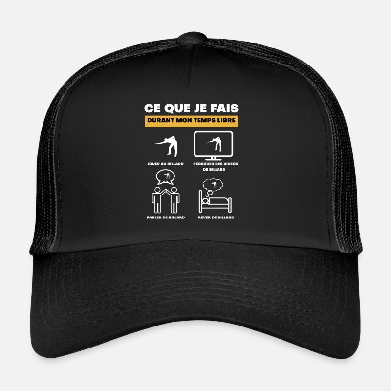 durant temps libre billard - Casquette trucker  - noir/noir
