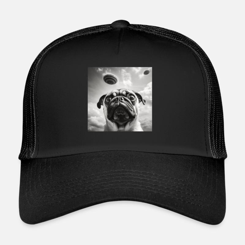 Selfie Mops Ufo Hund Lustige Alien Ufo Trucker Cap