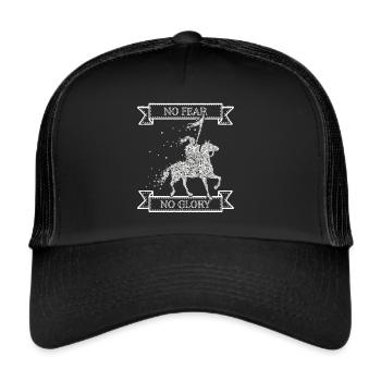Ritter Ritterrüstung Mittelaltermarkt Kreuzritter - Trucker Cap - Schwarz/Schwarz - Vorne