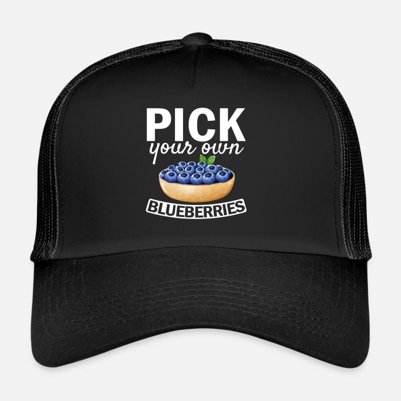 Heidelbeere Frucht Blaubeere - Trucker Cap - Schwarz/Schwarz