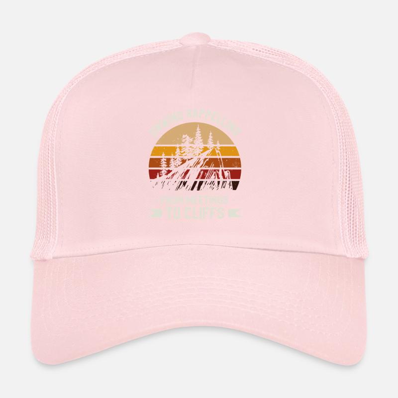 Unwind Rappelling From Meetings To Cliffs Trucker Cap
