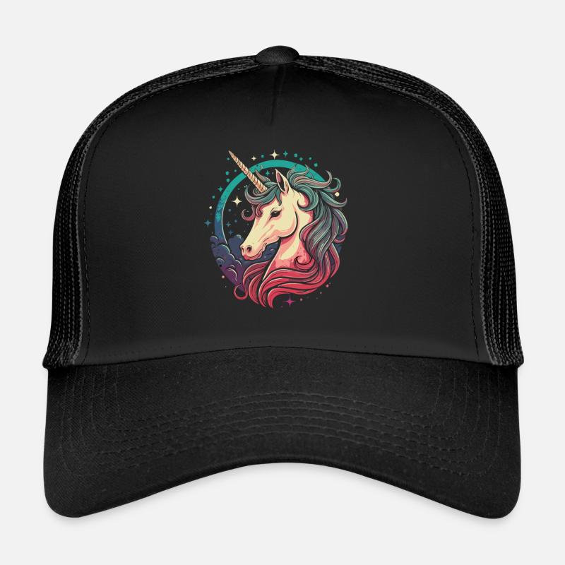 Magie de la nuit : Licorne dans le style de la bande dessinée Casquette trucker 