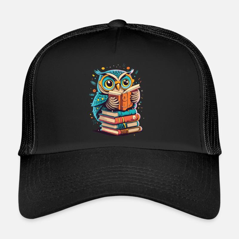 Hibou sage au paradis de la lecture : design unique Casquette trucker 