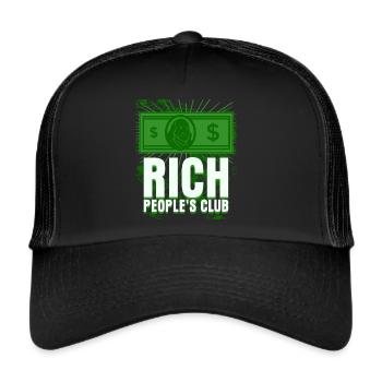 Aktienwirtschaft Kapitalismus Aktien - Trucker Cap - Schwarz/Schwarz - Vorne