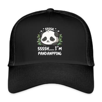 Détente avec le pouvoir Panda - Casquette trucker  - noir/noir - Devant