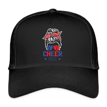 Cheerleadermädchen Cheerleading Jubel Jugend - Trucker Cap - Schwarz/Schwarz - Vorne