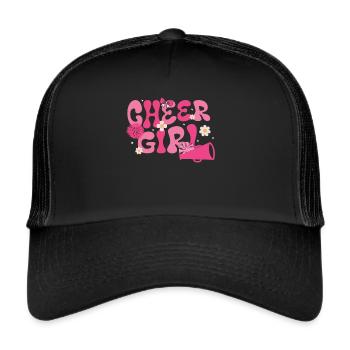 Cheerleadermädchen Cheerleading Jubel Jugend - Trucker Cap - Schwarz/Schwarz - Vorne