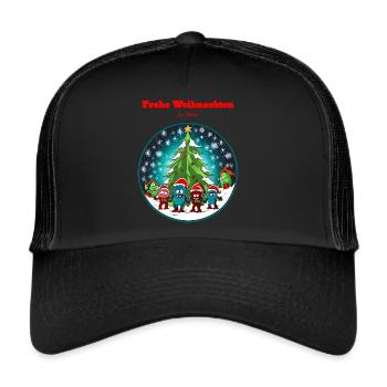 Frohe Weihnachten ihr Säcke - Trucker Cap - Schwarz/Schwarz - Vorne