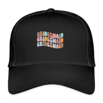Bridesmaid Girl Groovy Bachelorette - Trucker Cap - black/black - Front