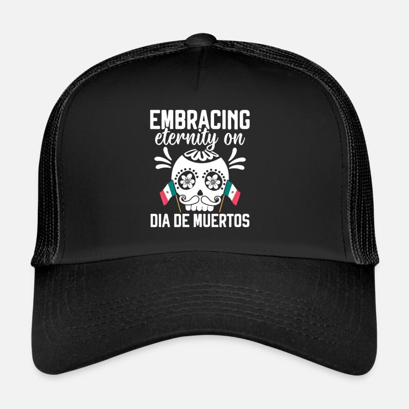 Embrancing Mexico Dia De Muertos Trucker Cap
