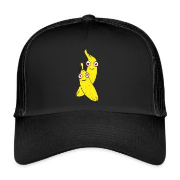 Banana Banana Fruit Salad Fruits Fruit Costume Substitute - Trucker Cap - black/black - Front