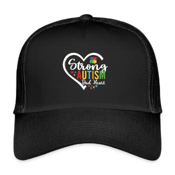 Soutien à la sensibilisation à l’autisme - Casquette trucker  - noir/noir - Devant