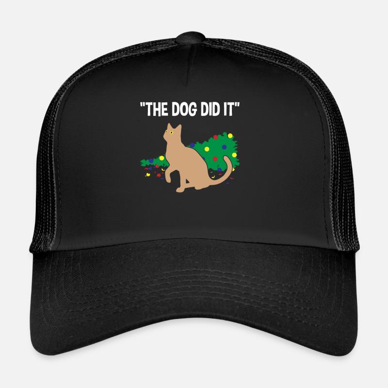 Mischievous Cat Guilt on Dog Gift Trucker Cap