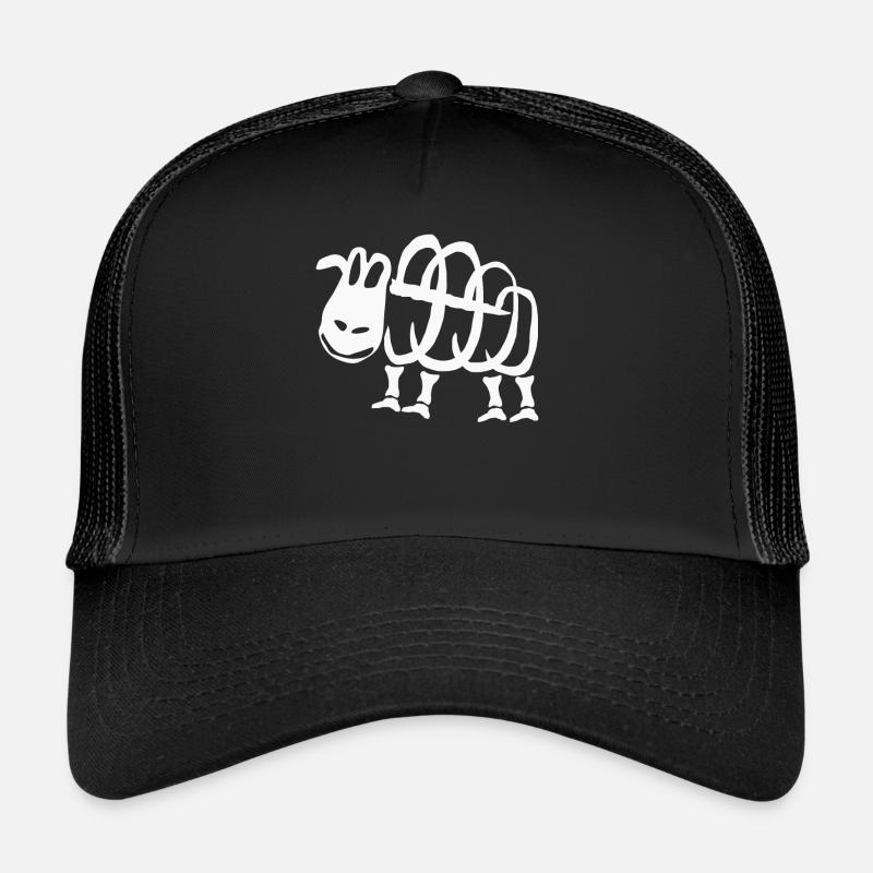 Sheep Skeleton - Trucker Cap - Schwarz/Schwarz