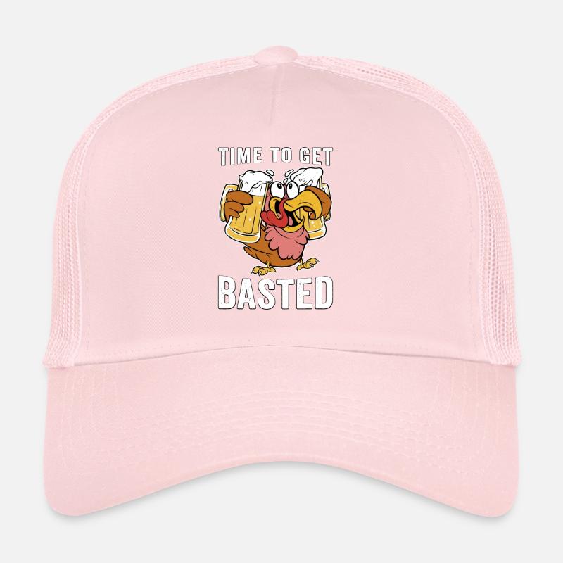 Time To Get Basted Funny Thanksgiving Turkey Trucker Cap