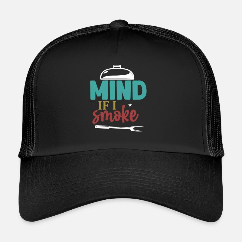 Mind If I Smoke Ribs Grill BBQ Short Ribs Rack Casquette trucker 