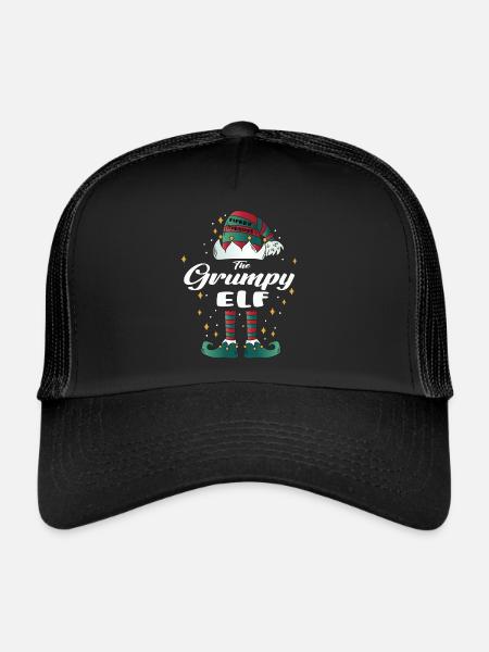 Grumpy Elf funny Family Christmas Christmas - Trucker Cap - black/black - Front