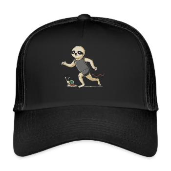 Running Like a Sloth: Humorous Sports Design - Trucker Cap - black/black - Front