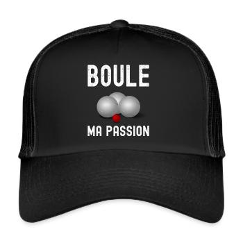 Boule is my passion - Pétanque lover - Trucker Cap - black/black - Front