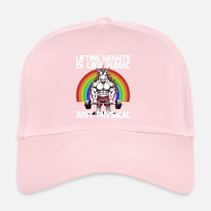Bodybuilder Einhorn Workout Magie Spruch Trucker Cap