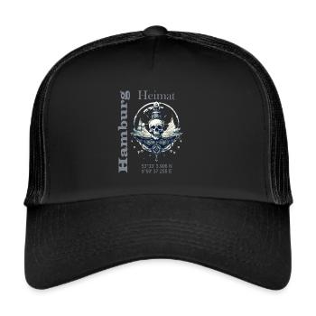 Homeland my Hanseatic City Hamburg Northern Lights - Trucker Cap - black/black - Front