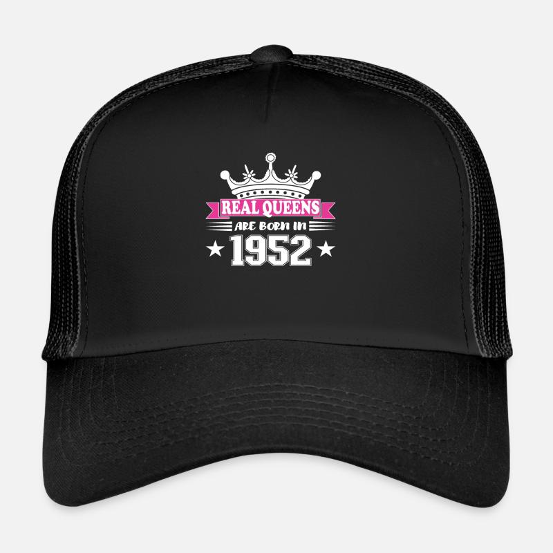 72 Jahre alt Geburtstag 1952 Geburtstagsgeschenk - Trucker Cap - Schwarz/Schwarz