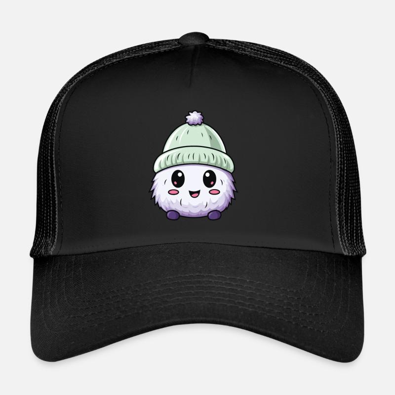 Eskimo Erkältung Comic Winter - Trucker Cap - Schwarz/Schwarz
