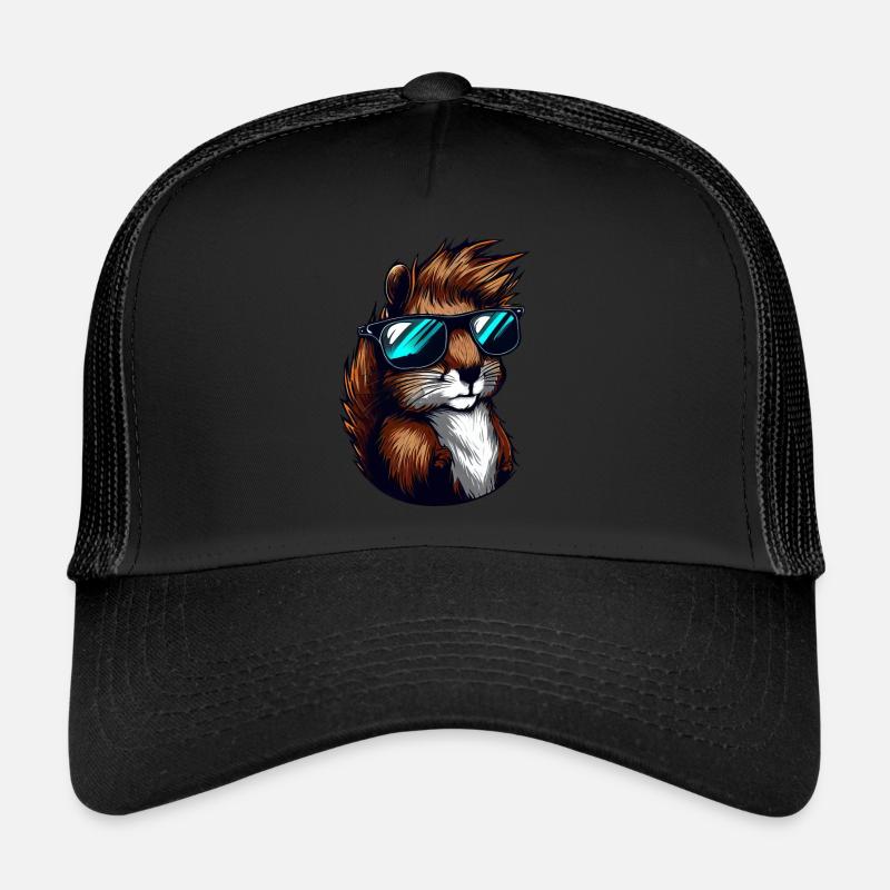 Écureuil cool avec lunettes de soleil – Élégant Casquette trucker 