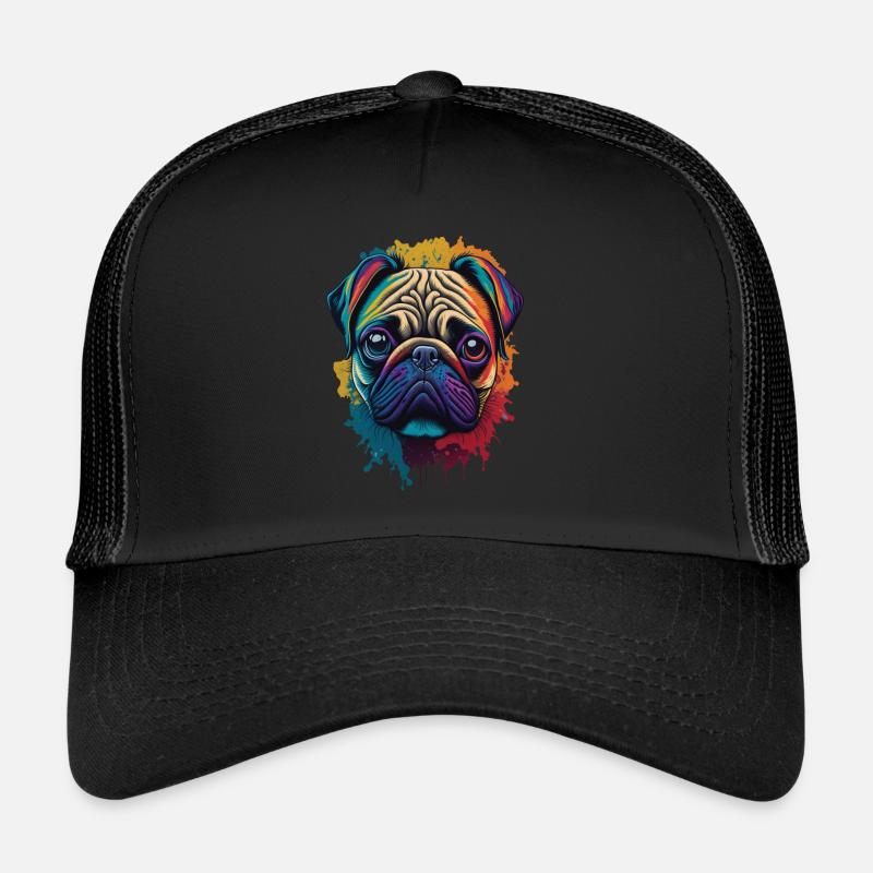 Conception esthétique de l'art du chien carlin Casquette trucker 