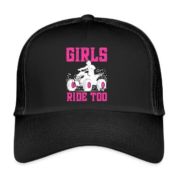 ATV Quad Bike Girl Allradfahrzeuge - Trucker Cap - Schwarz/Schwarz - Vorne