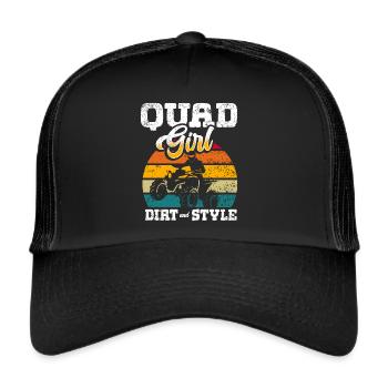 ATV Quad Bike Girl Allradfahrzeuge - Trucker Cap - Schwarz/Schwarz - Vorne