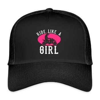 ATV Quad Bike Girl Allradfahrzeuge - Trucker Cap - Schwarz/Schwarz - Vorne