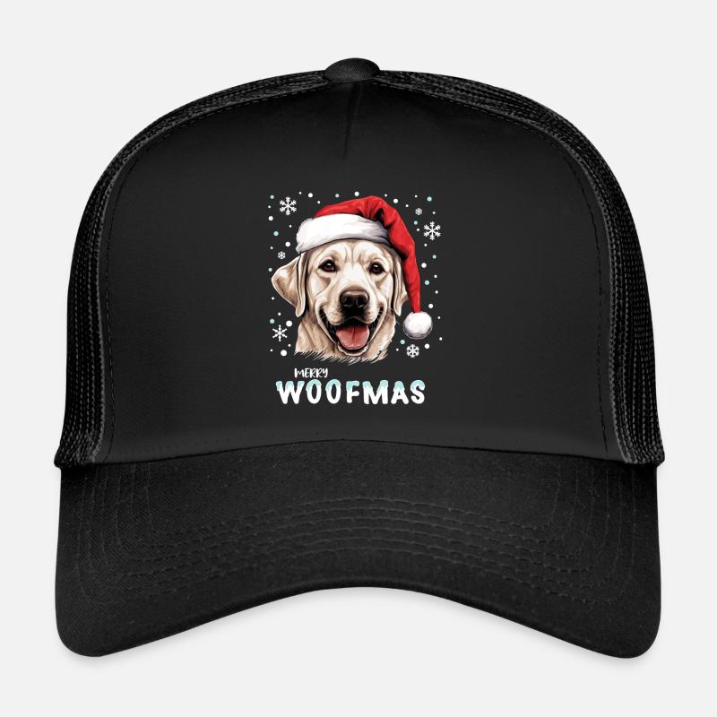 Niedlicher Labrador Hund feiert Weihnachten - Trucker Cap - Schwarz/Schwarz