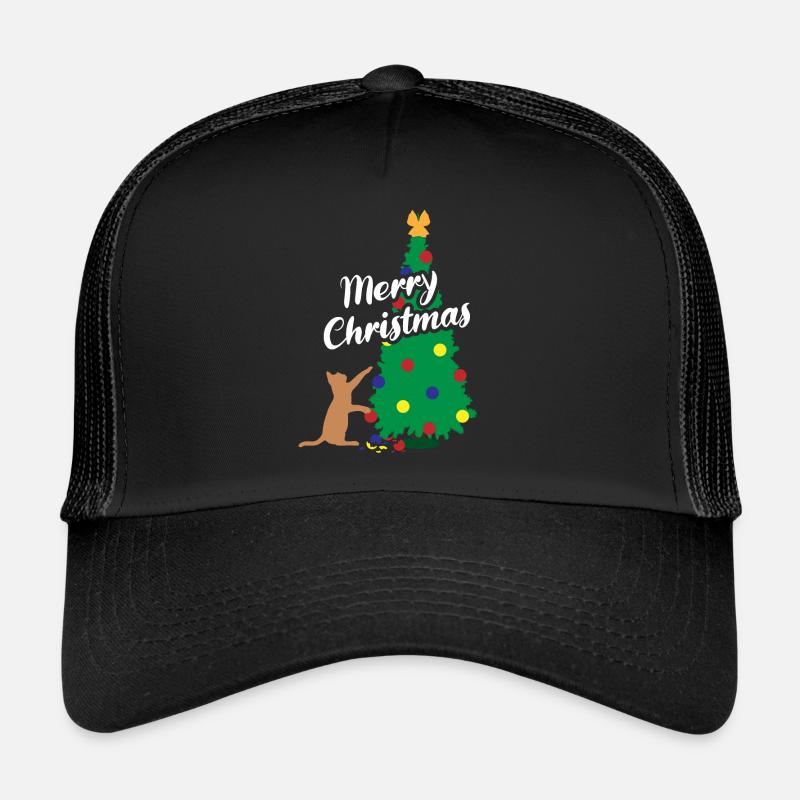 Cat Fun Christmas Tree Festive Mischief Trucker Cap