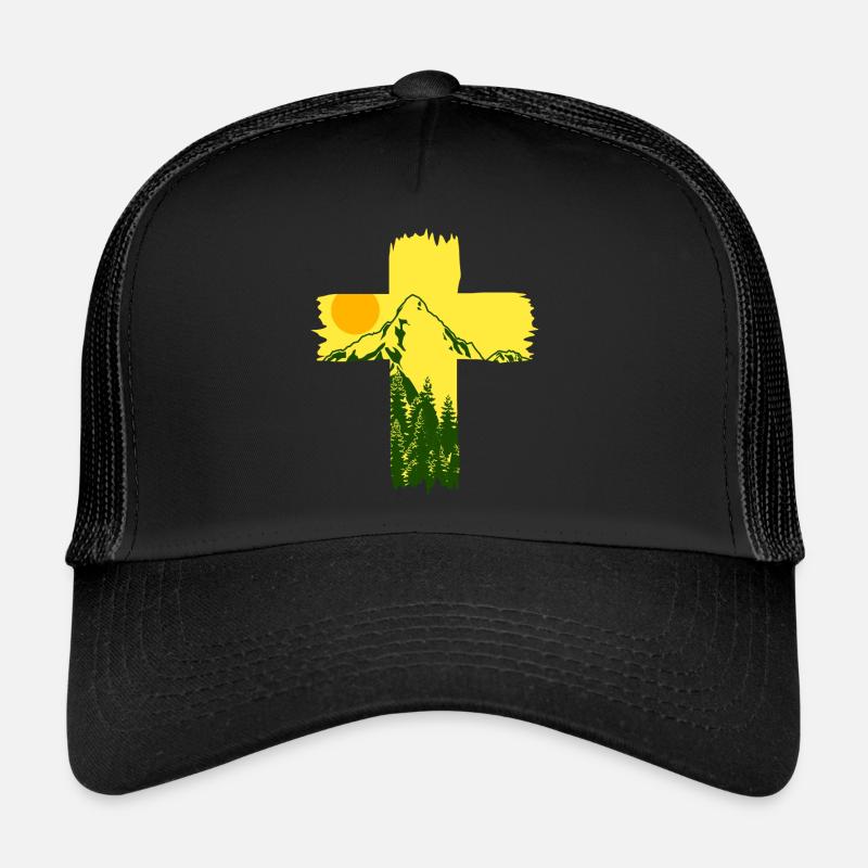 Croix de montagnes de Jésus-Christ Casquette trucker 