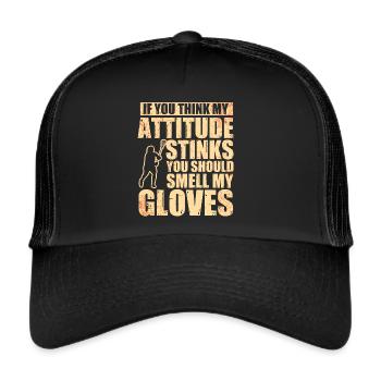 Lacrosse Torwart Lacrosse Handschuhe Kleben Locker - Trucker Cap - Schwarz/Schwarz - Vorne