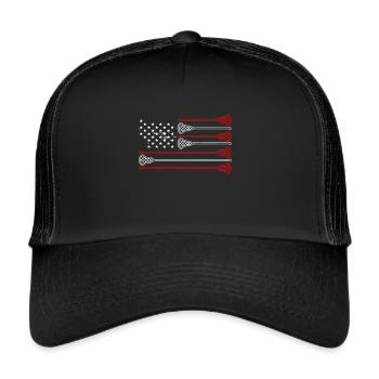 Lacrosse Torwart Lacrosse Handschuhe Kleben Locker - Trucker Cap - Schwarz/Schwarz - Vorne