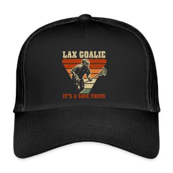Lacrosse Torwart Lacrosse Handschuhe Kleben Locker - Trucker Cap - Schwarz/Schwarz - Vorne