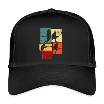 Lacrosse Torwart Lacrosse Handschuhe Kleben Locker - Trucker Cap - Schwarz/Schwarz - Vorne