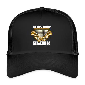 Lacrosse Torwart Lacrosse Handschuhe Kleben Locker - Trucker Cap - Schwarz/Schwarz - Vorne