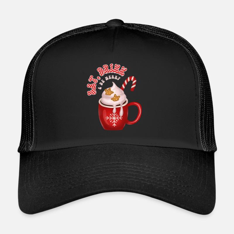 ESSEN, TRINKEN, FRÖHLICH SEIN, WEIHNACHTSGESCHENKE - Trucker Cap - Schwarz/Schwarz