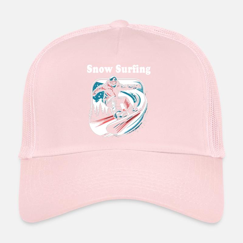 Winter Extreme: Snowboarders in a Snow Flurry Trucker Cap