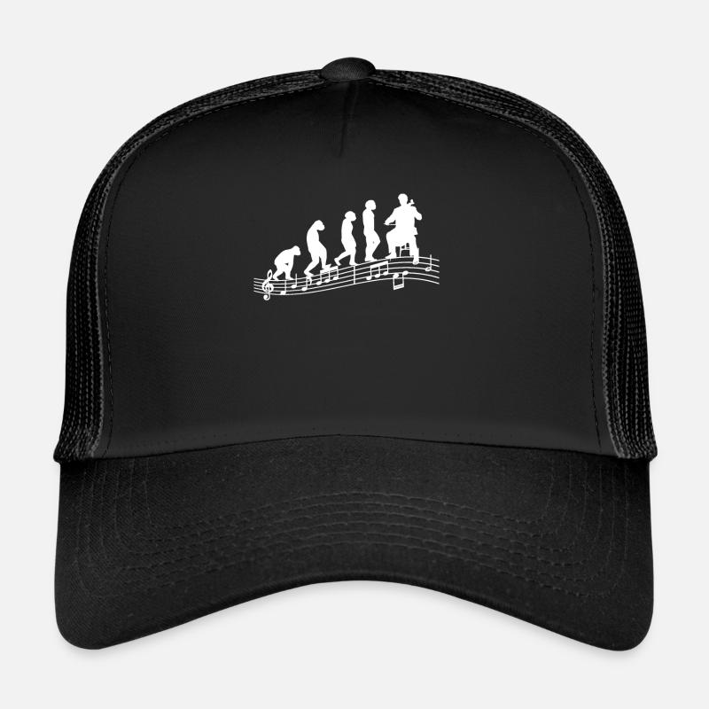 Cellospieler Cellist-Musiker Collo-Musik Evolution - Trucker Cap - Schwarz/Schwarz