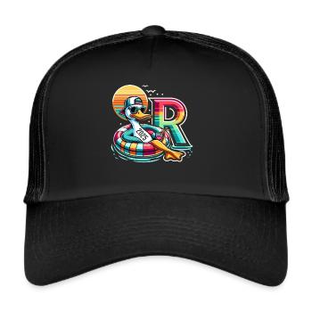 Rentner Geschenk Rente 2025 Ruhestand - Trucker Cap - Schwarz/Schwarz - Vorne