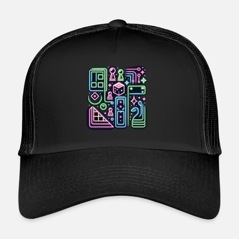 Jeu de société d’aventure dans le style néon et cybernétique Casquette trucker 