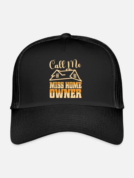 Neuer Hausbesitzer Hauswarmester Hausbesitzer - Trucker Cap - Schwarz/Schwarz - Vorne