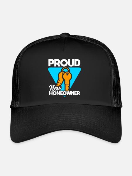 Neuer Hausbesitzer Hauswarmester Hausbesitzer - Trucker Cap - Schwarz/Schwarz - Vorne