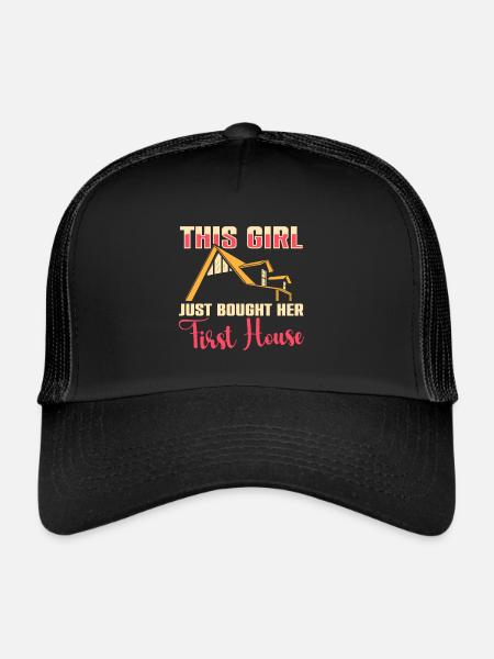 Neuer Hausbesitzer Hauswarmester Hausbesitzer - Trucker Cap - Schwarz/Schwarz - Vorne