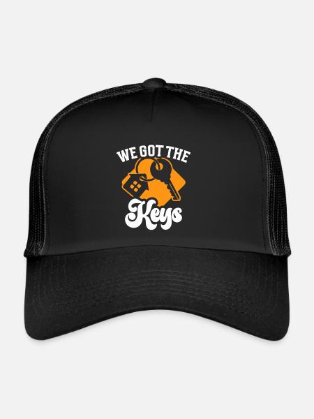 Neuer Hausbesitzer Hauswarmester Hausbesitzer - Trucker Cap - Schwarz/Schwarz - Vorne