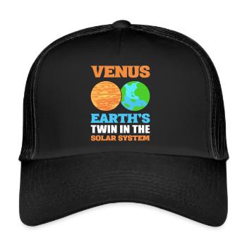 Planet Venus Earth's Twin In The Solar System - Trucker Cap - Schwarz/Schwarz - Vorne